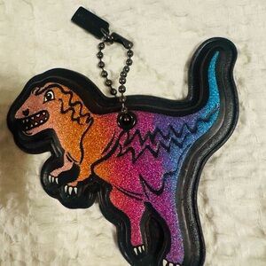 COACH BLACK / MULTICOLOR GLITTER REXY BAG CHARM